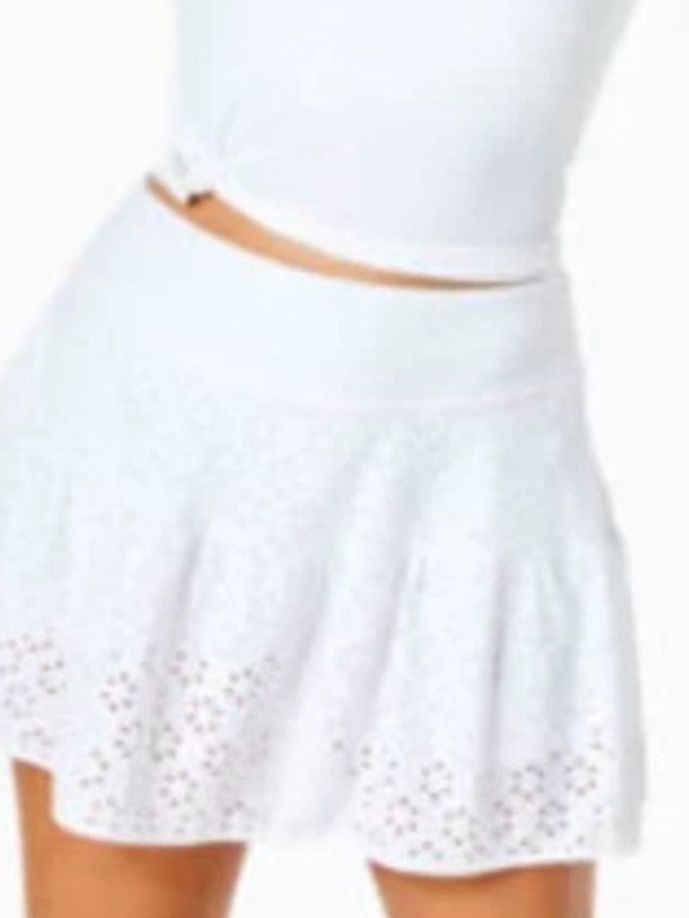 Lilly Pulitzer Luxletic Gardenia White Skort Skirt Match Point Eyelet Medium